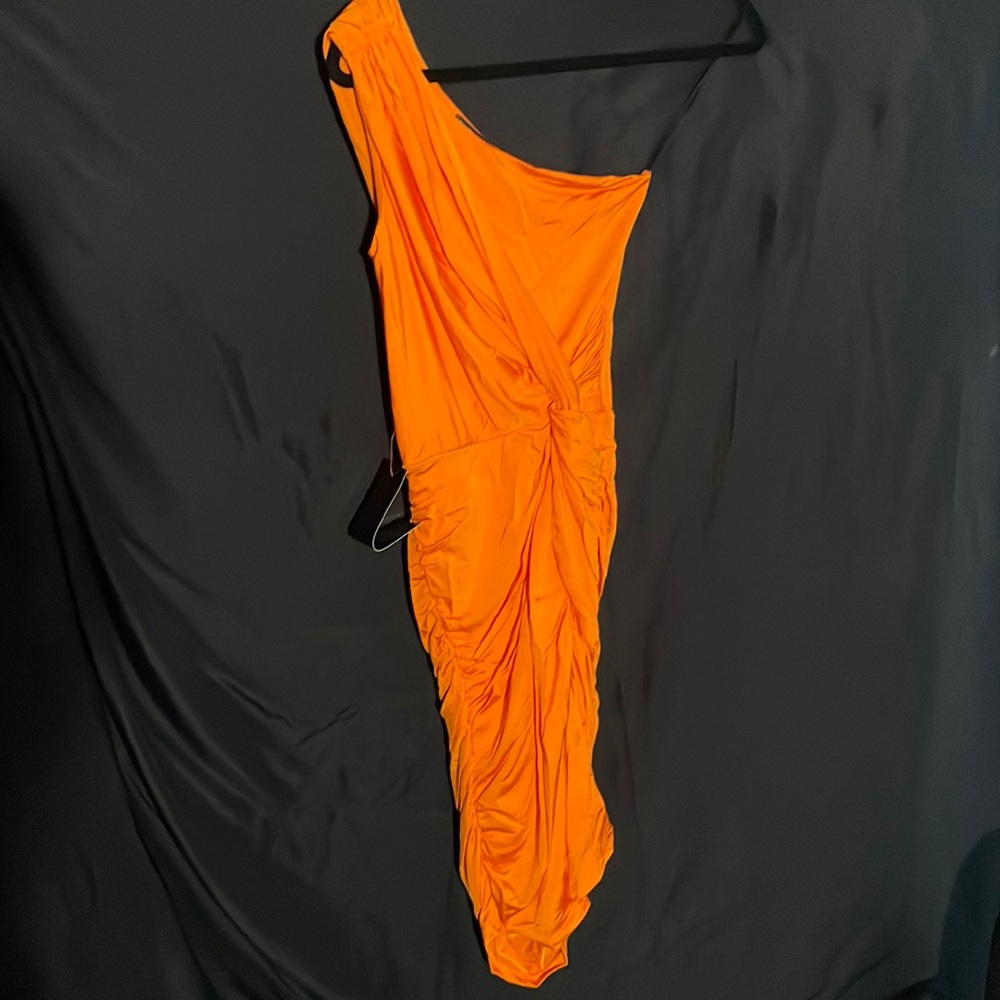 One shoulder drape dress